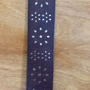 Leather belt with gold flowers ♡